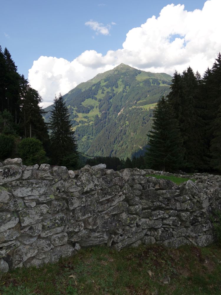 Natursteinmauer und Zamangspitze