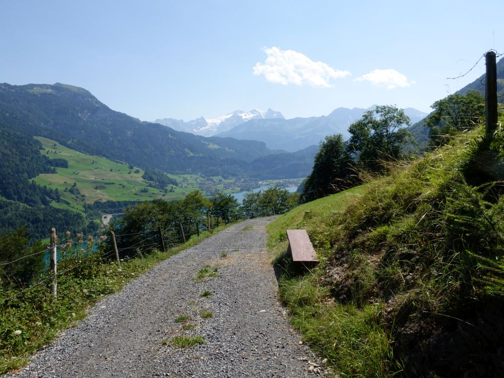 Blick auf Berner Alpen und Lungerersee