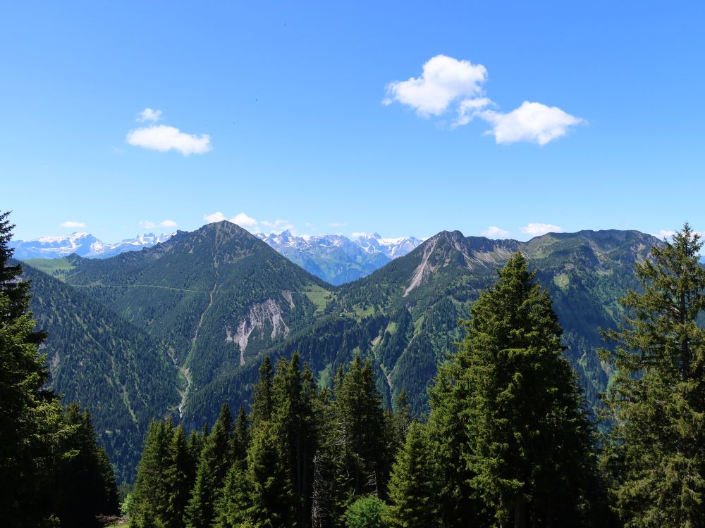 Schweizer Gipfel hinter Breithorn und Hoher Frassen