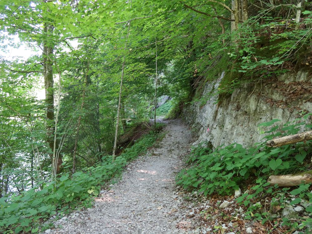 Weg entlang einer Felswand