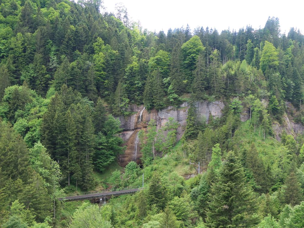 Wasserfall und Bahnlinie