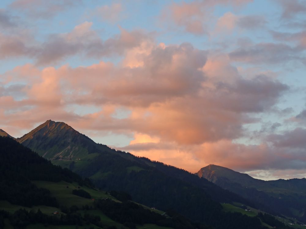 Abendrot über Türtschhorn und Zafernhorn
