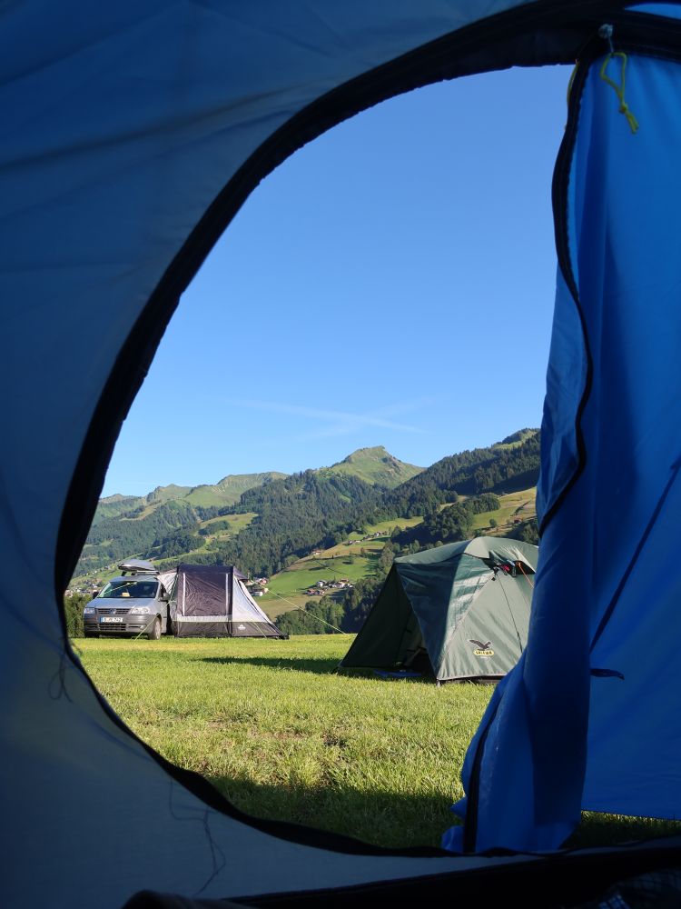 Blick aus dem Zelt
