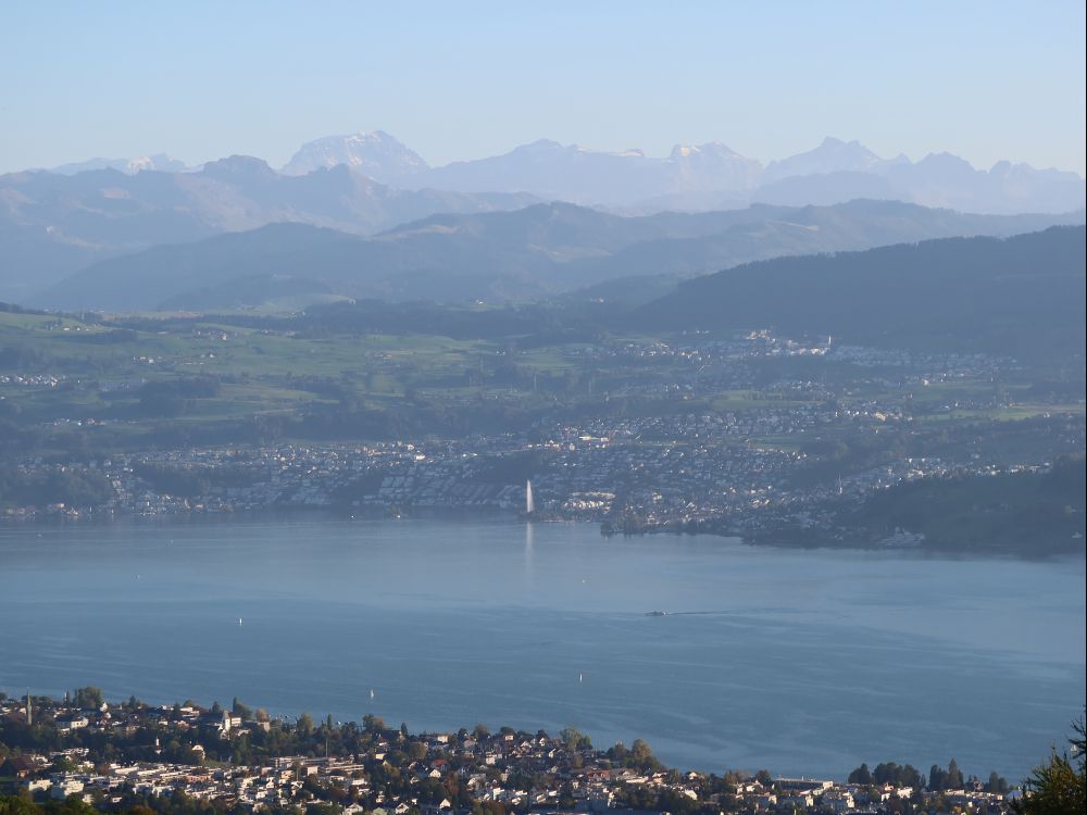 Zürichsee mit Tödi, Gross Schärhorn, u.a.