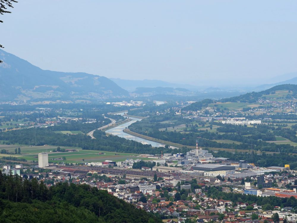 Blick auf Buchs und Rhein
