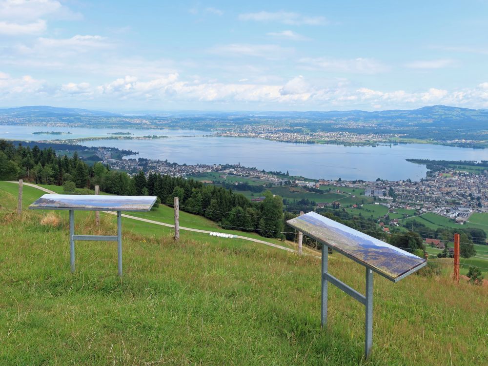 Panoramatafeln und Zürichsee