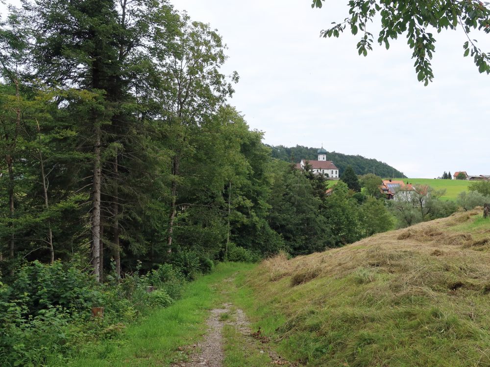 Pfad am Mattenbach und Kath. Kirche von Grub