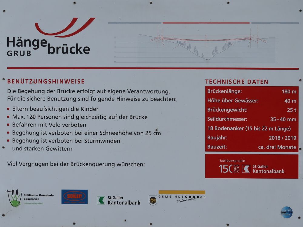 Infotafel zur Hängebrücke