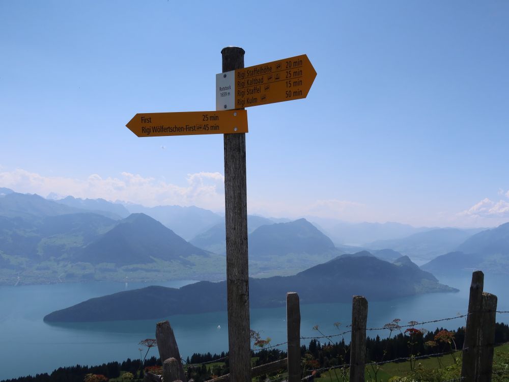 Wanderwegweiser am Rotstock