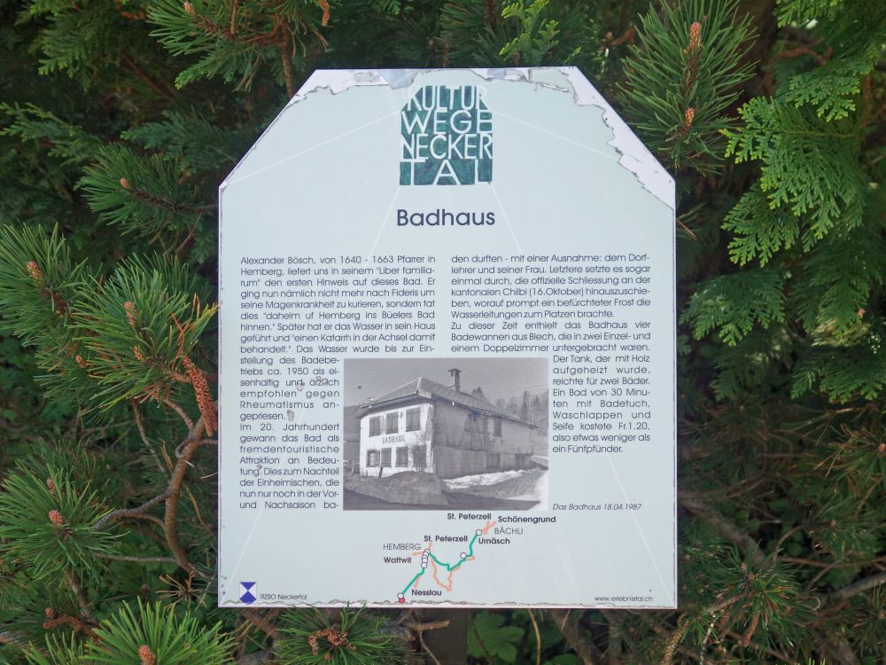 Infotafel zum Badhaus