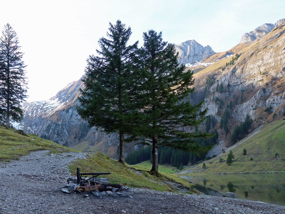 Feuerstelle am Seeufer