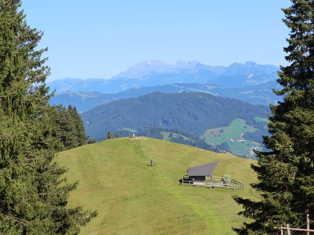 Blick Richtung Langmatt, Säntis im Dunst