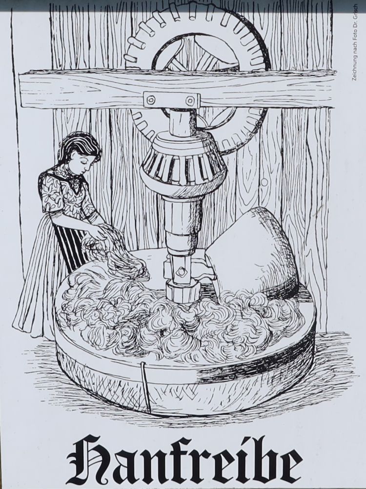 Schild zur Hanfreibe