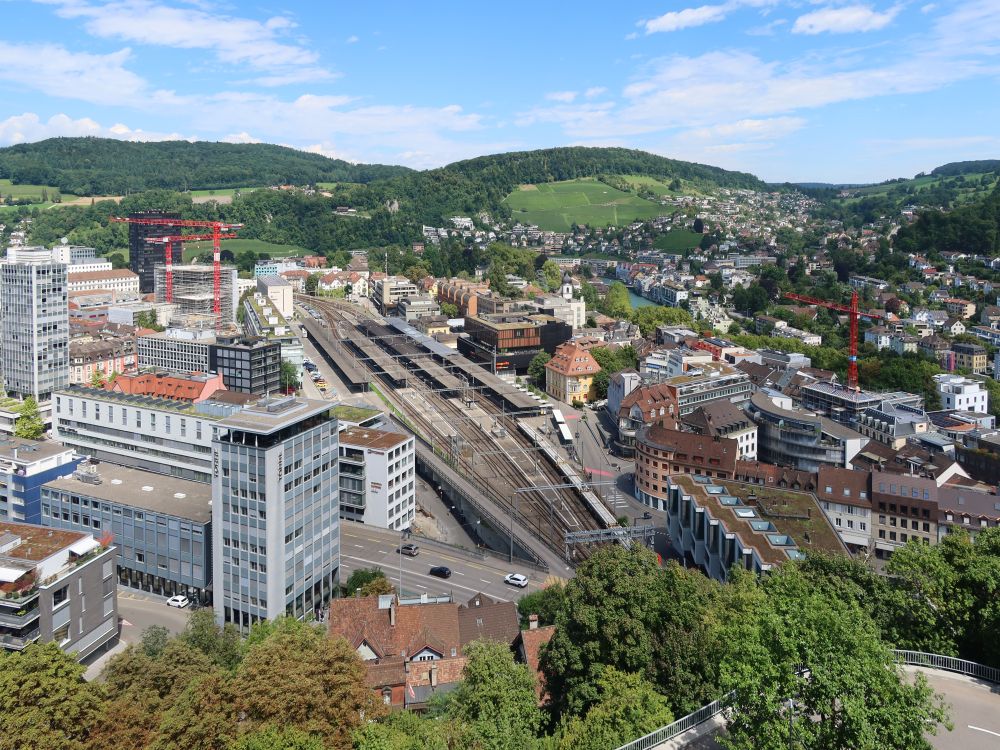 Bahnhof Baden von oben