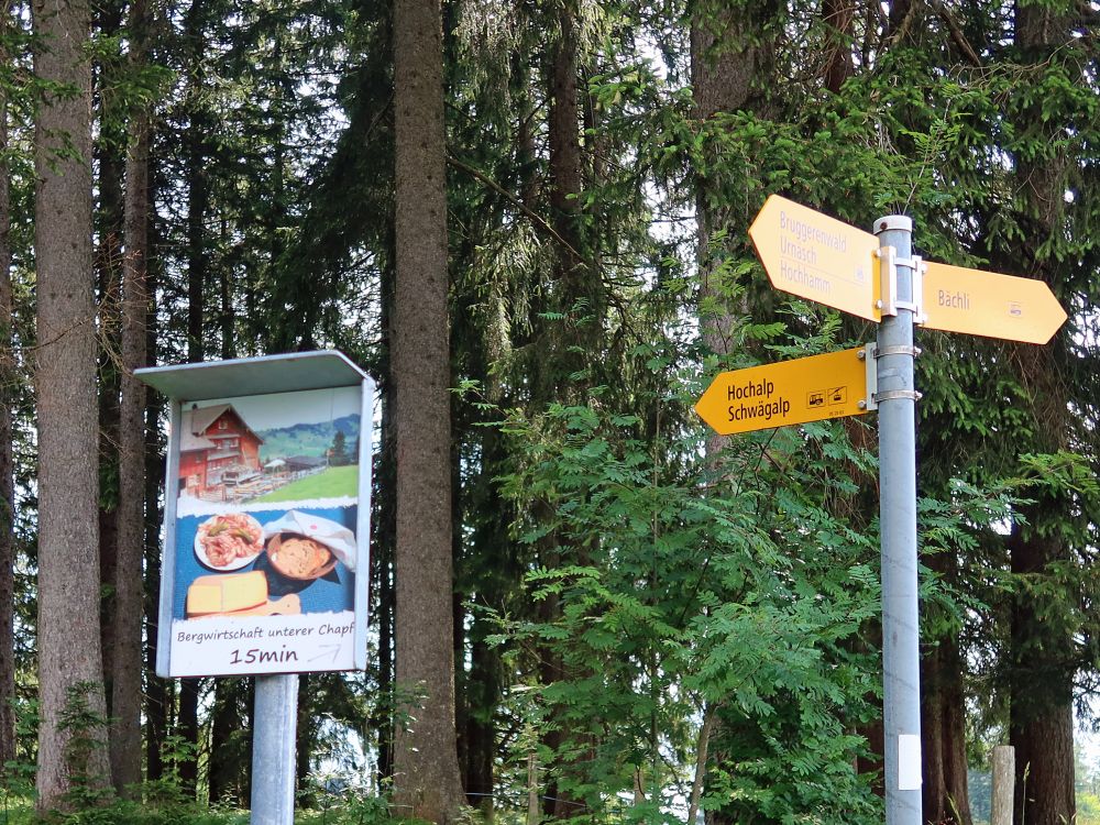 Infotafel und Wanderwegweiser