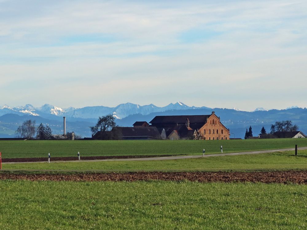 Bauernhof und Alpen
