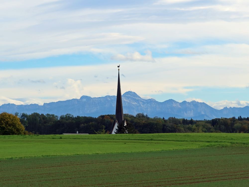 Säntis hinterm Kirchturm