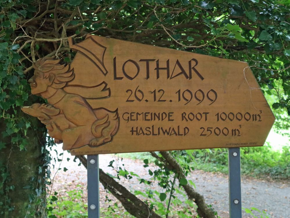 Infotafel zum Sturm Lothar