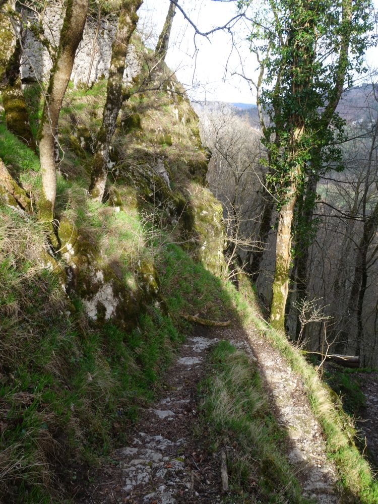 Steiler Abstieg von Schloss Hausen