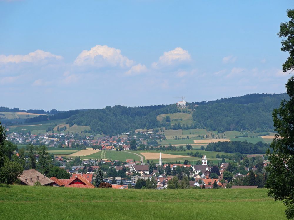 Blick über Wängi zum Schloss Sonnenberg