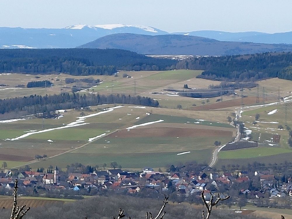 Blick über Watterdingen zum Feldberg