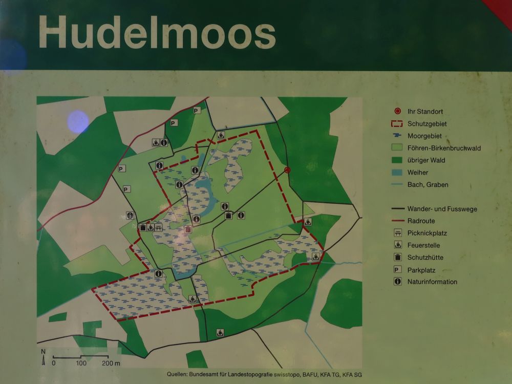 Karte des Hudelmoos