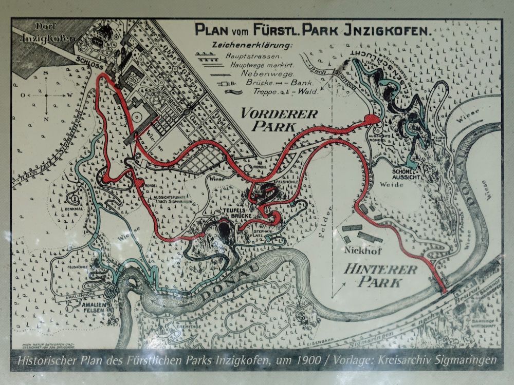 Historischer Plan vom Fürstlichen Park