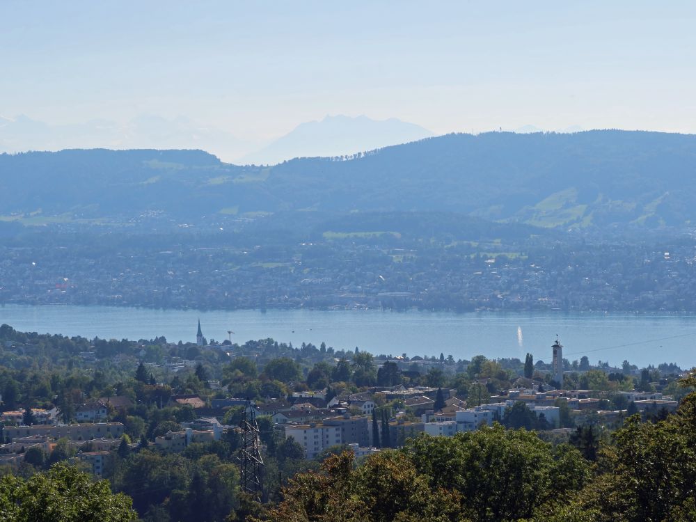 Zürichsee und Pilatus im Dunst