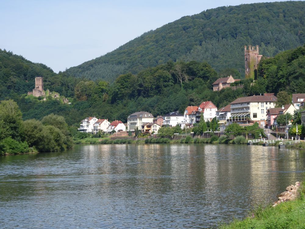 Neckarsteinach mit Hinterburg und Mittelburg
