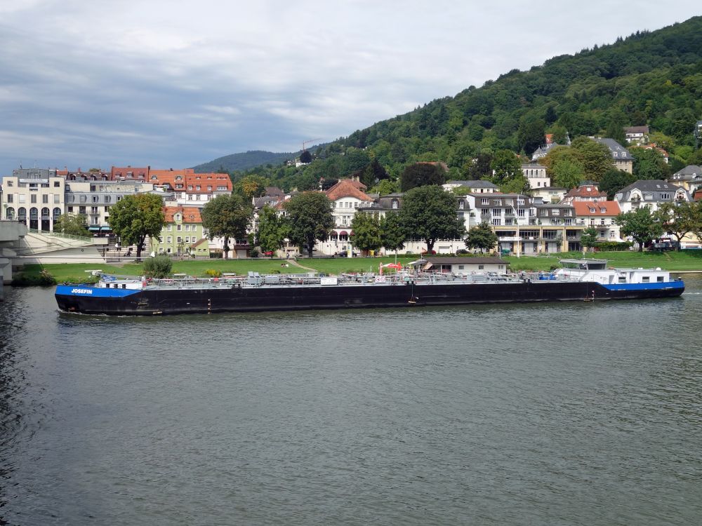 Frachtschiff im Neckar