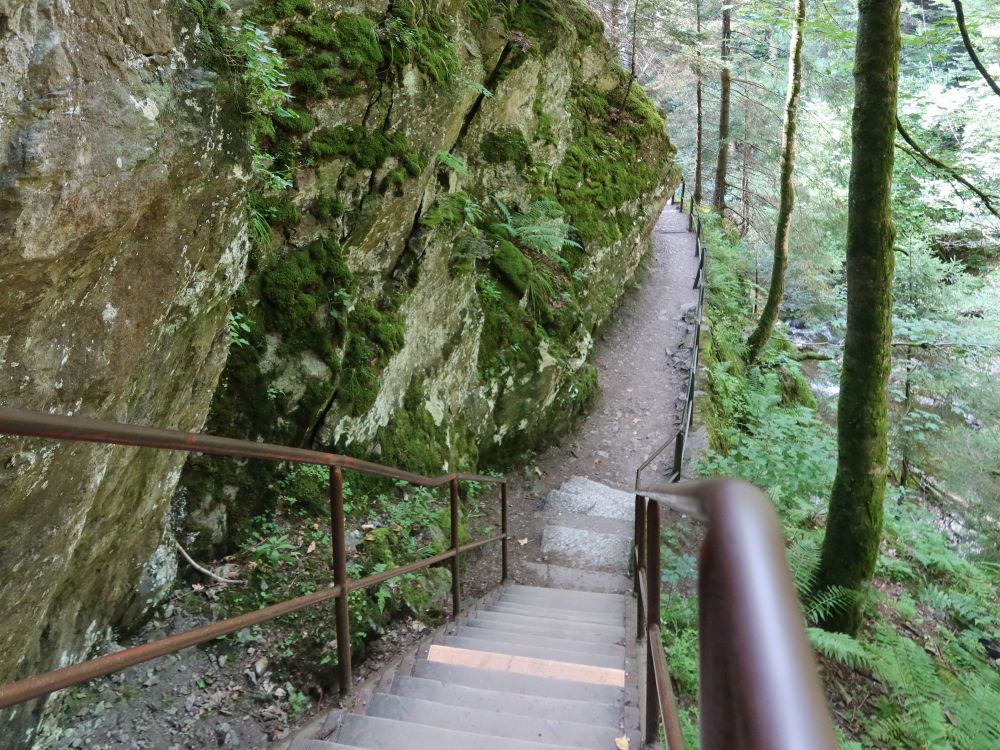 Treppe und Pfad am Fels