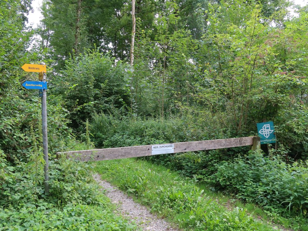 Absperrung zum Naturschutzgebiet