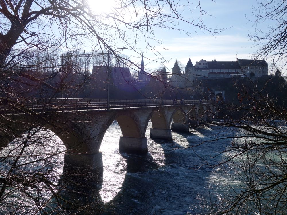 Eisenbahnbrücke und Schloss Laufen