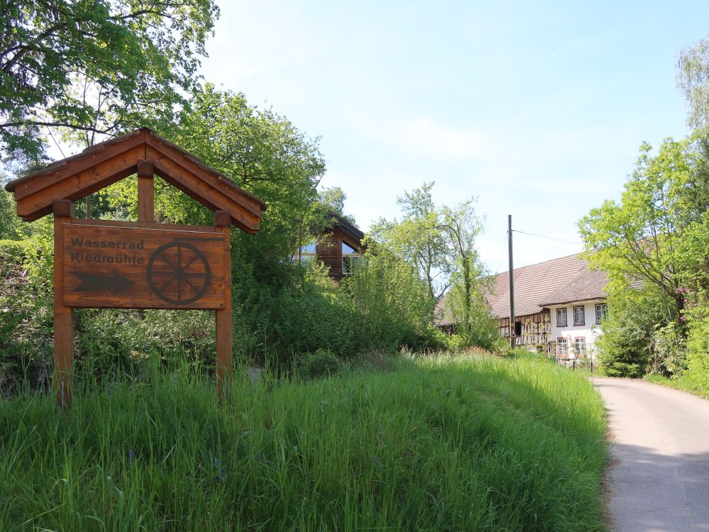 Tafel zu Wasserrad Riedmühle
