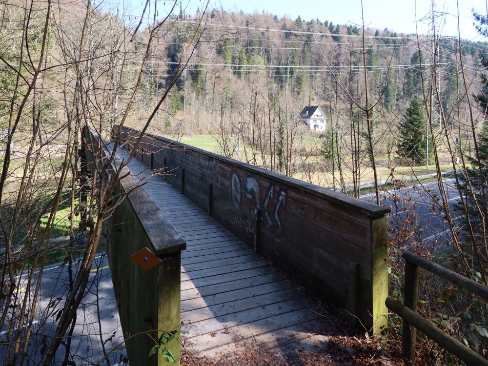 Holztreppe über dieSihltalstrasse