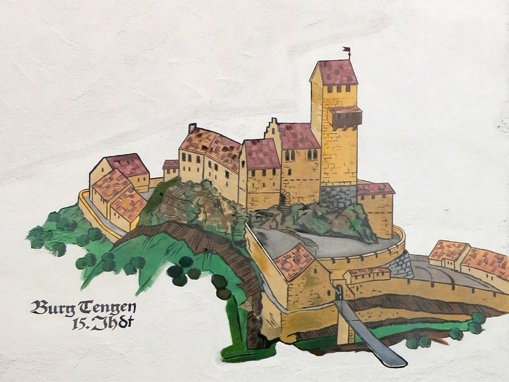 Wandzeichnung Burg Tengen