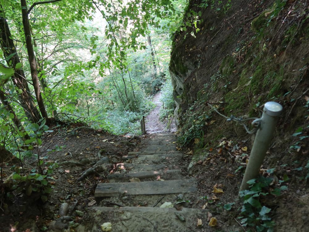 Treppe mit Drahtseil