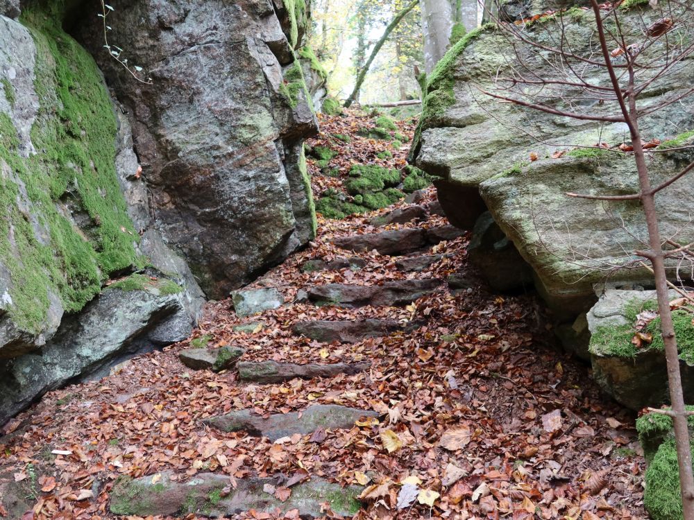 Treppe zwischen Felsen