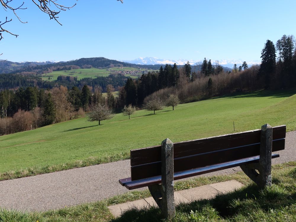 Sitzbank mit Alpensicht