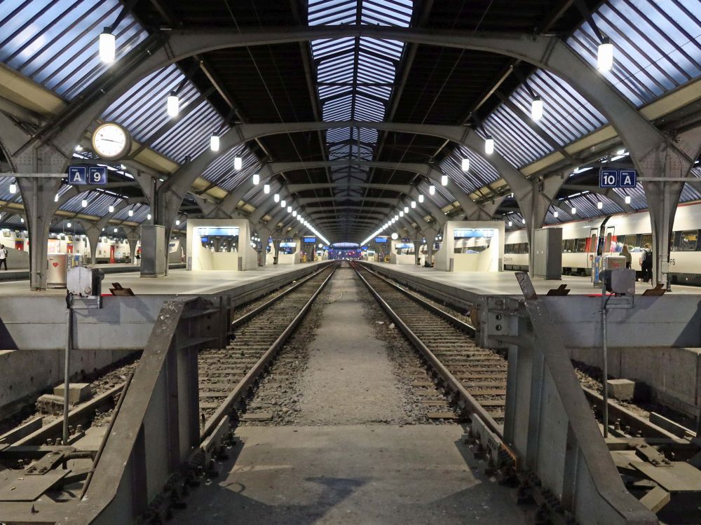 Gleisende im Hauptbahnhof